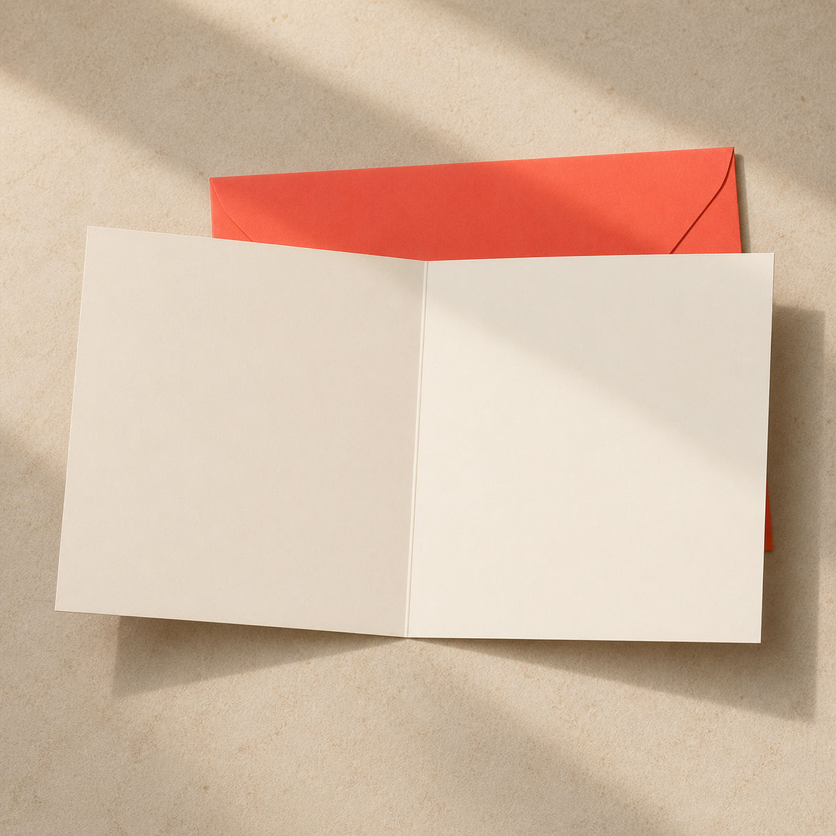 Open You Made My Day card showing a completely blank interior