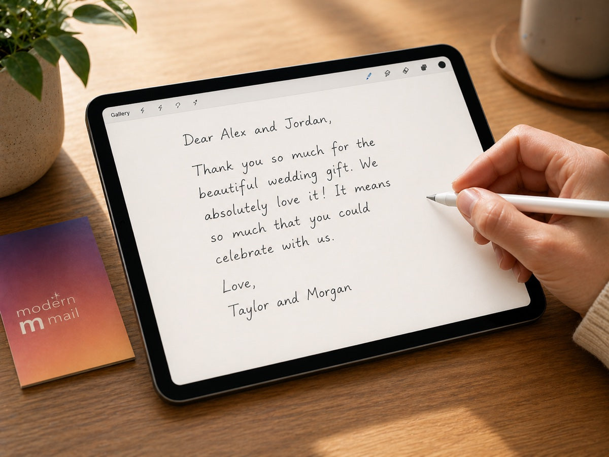 Writing a letter in the Modern Mail iPad app